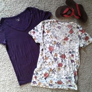 Lot of 2! Merona & BDG Short Sleeves, Small,Floral